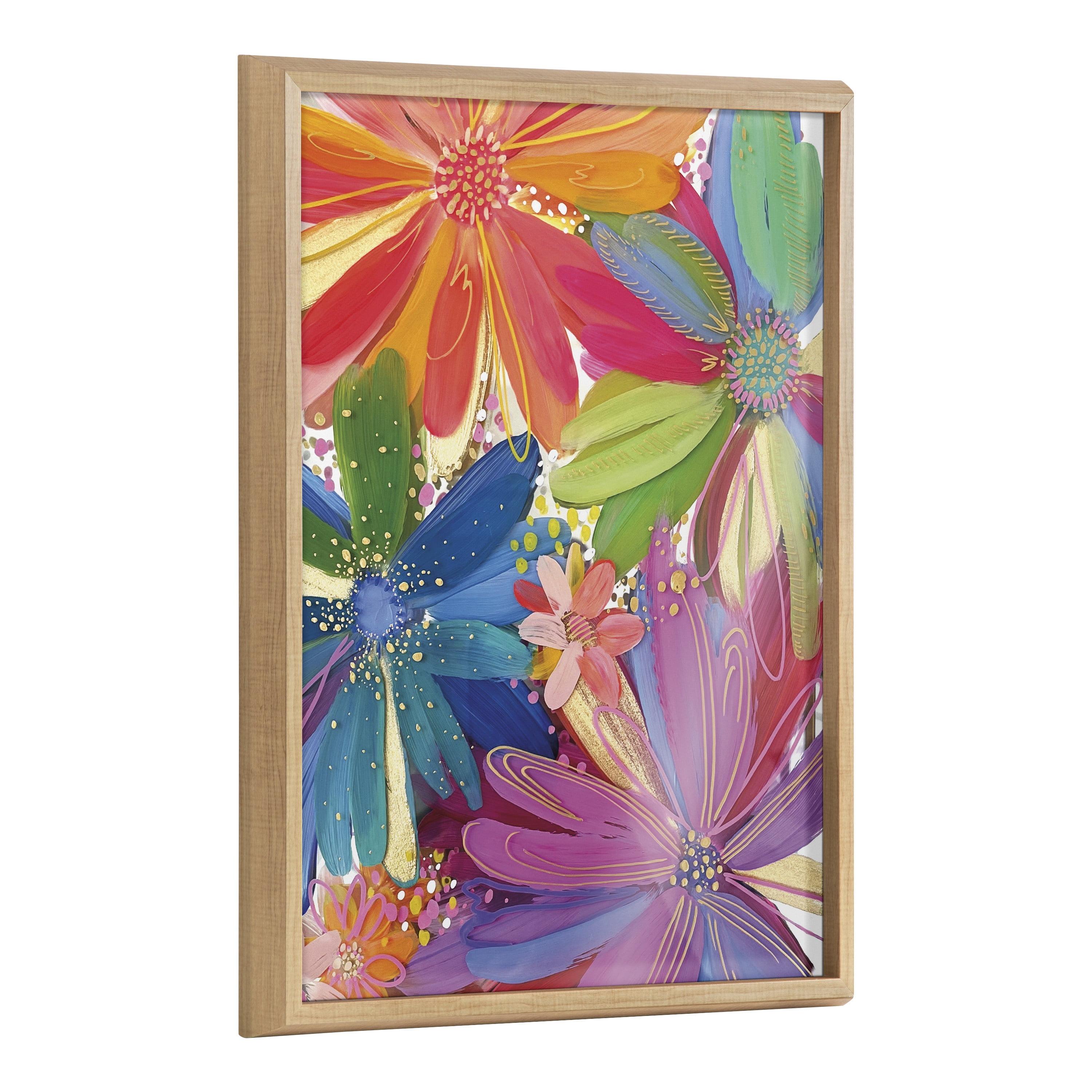 18" x 24" Blake Flowers on Glass 1 Framed Printed Glass by Jessi Raulet of Ettavee Natural - Kate & Laurel All Things Decor