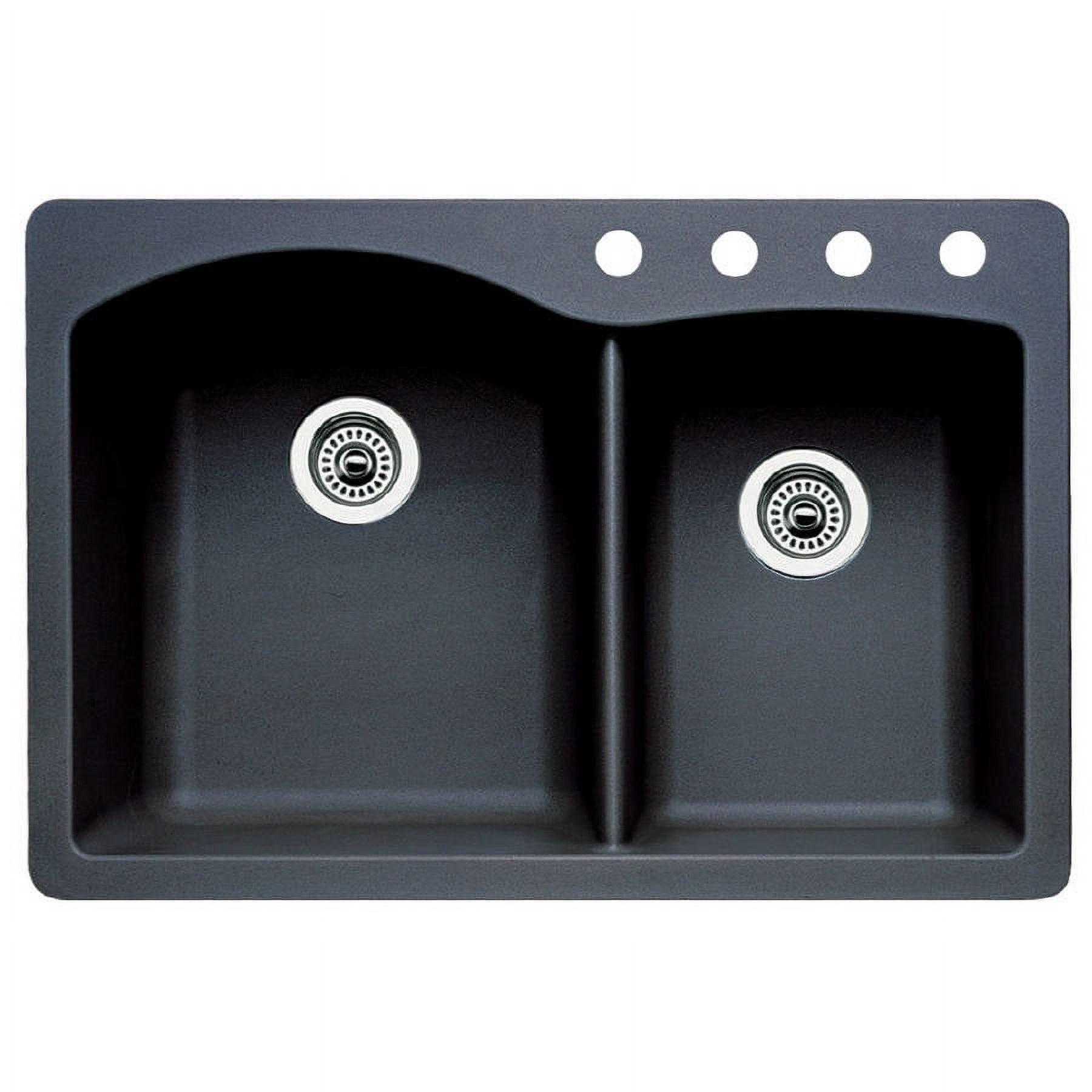 Diamond Black Granite Composite Double Bowl Kitchen Sink