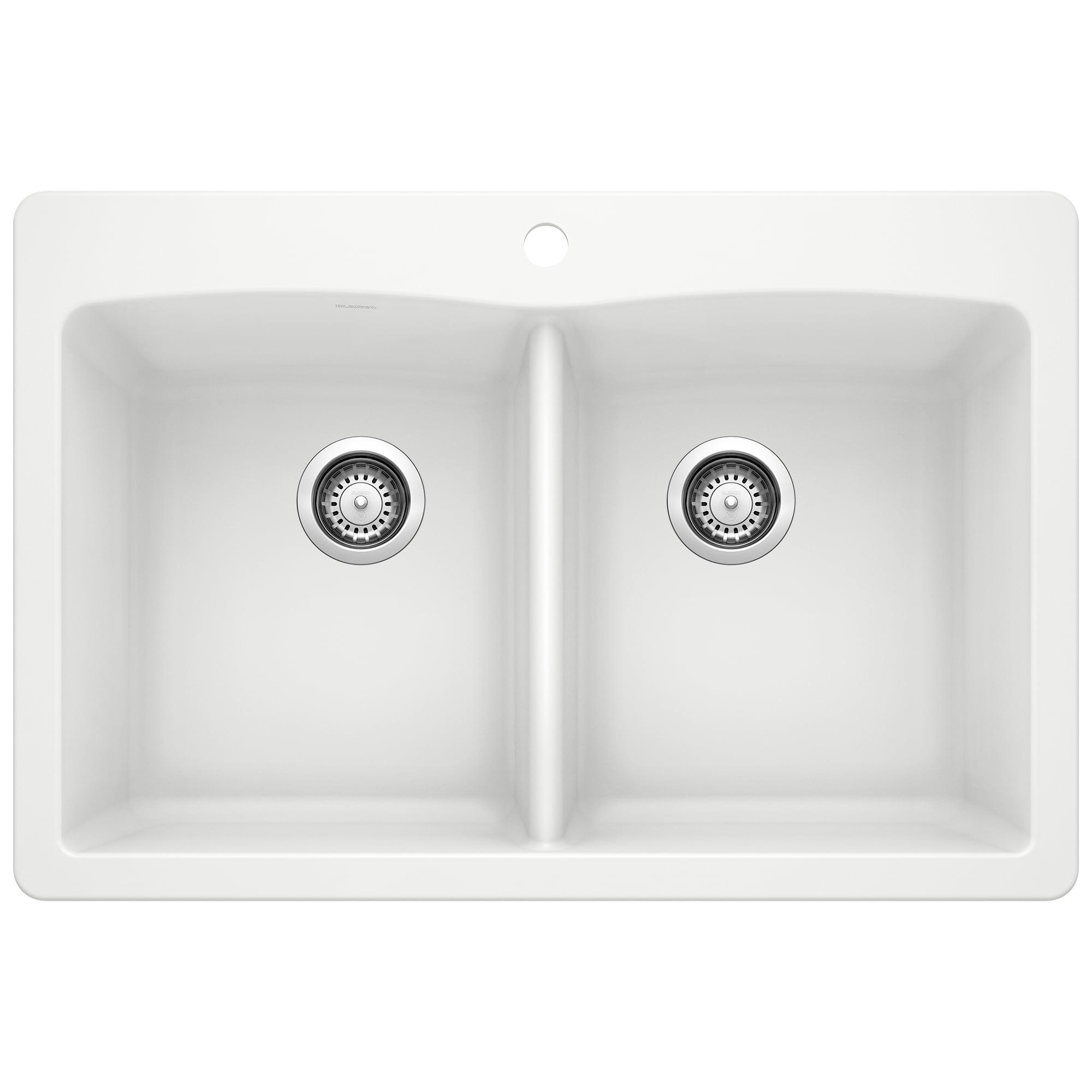 Diamond SILGRANIT 33" L x 22" W Double Bowl Drop-In/Undermount Kitchen Sink