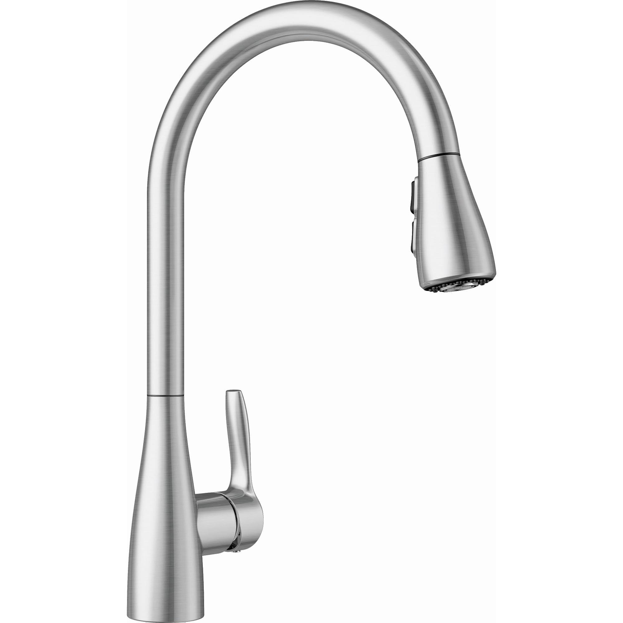 High-Arc Stainless Steel Kitchen Faucet with Dual Spray Pull-Down