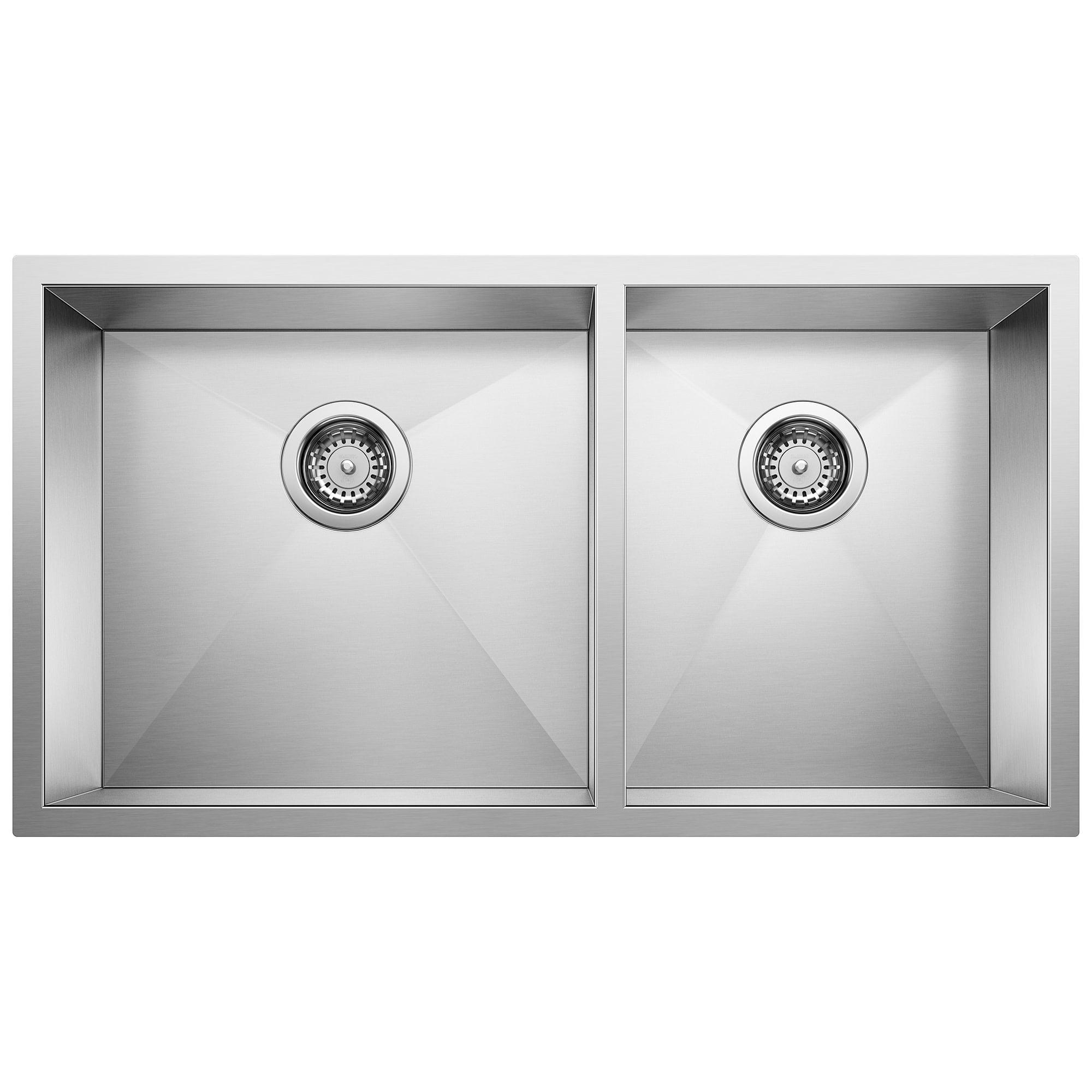 Quatrus 33" L x 18'' W Double Bowl Stainless Steel Undermount Kitchen Sink