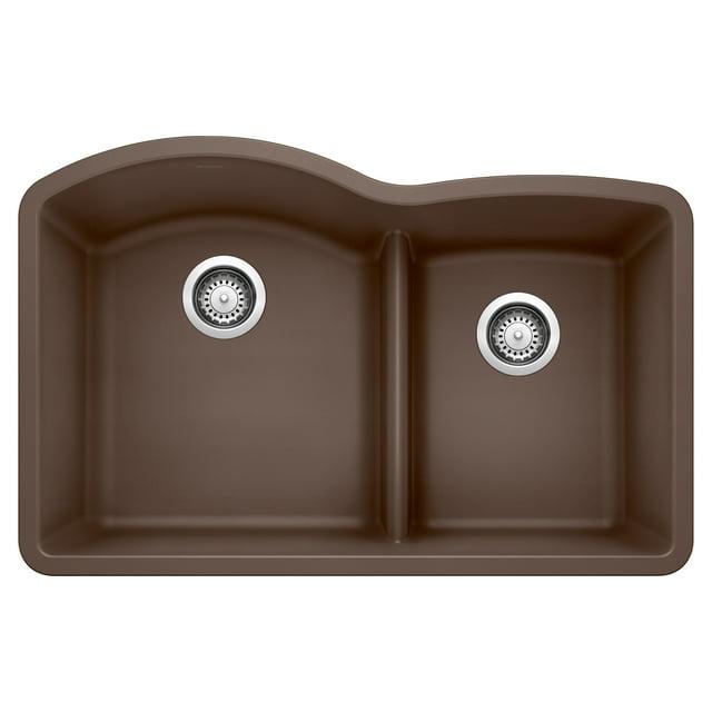 Diamond SILGRANIT 32" 60/40 Double Bowl Undermount Kitchen Sink with Low Divide