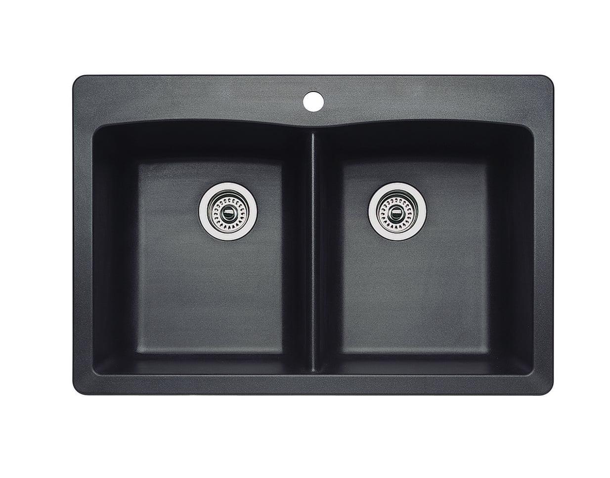 Diamond SILGRANIT 33" L x 22" W Double Bowl Drop-In/Undermount Kitchen Sink