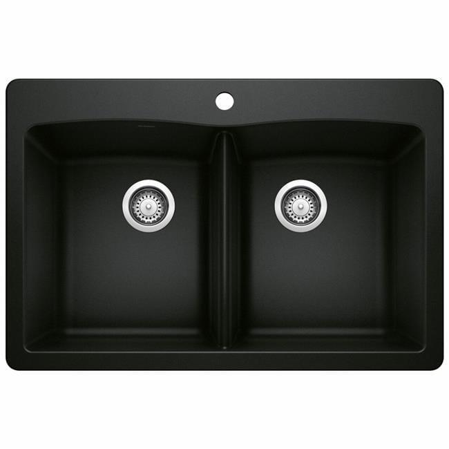 Diamond SILGRANIT 33" L x 22" W Double Bowl Drop-In/Undermount Kitchen Sink