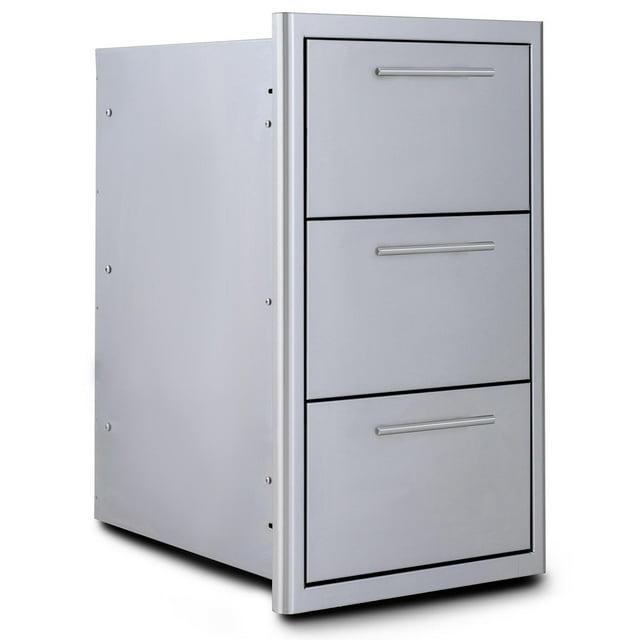 Blaze 16" Stainless Steel Triple Access Drawer with Soft Close LED Lighting\