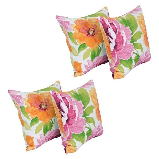 Blazing Needles 9910-S4-OD-243 17 in. Square Polyester Outdoor Throw Pillows, Muree Garden - Set of 4
