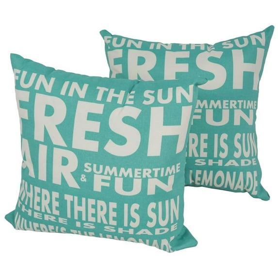 Blazing Needles Indoor/Outdoor Reversible Throw Pillow (Set of 2)