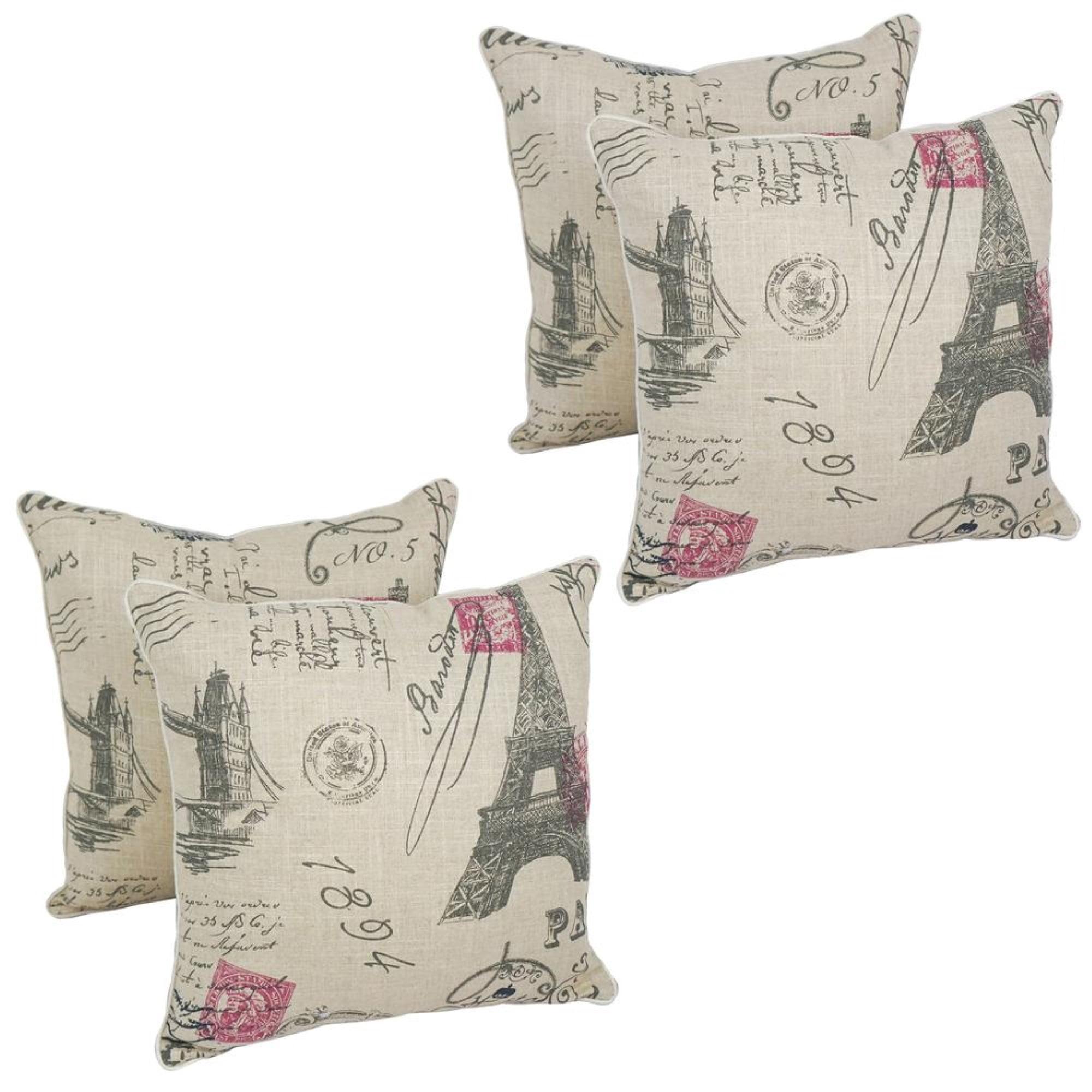 Blazing Needles Blazing Needles 18-inch Corded Throw Pillows with Inserts (Set of 4)