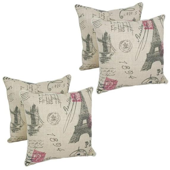 Blazing Needles Blazing Needles 18-inch Corded Throw Pillows with Inserts (Set of 4)