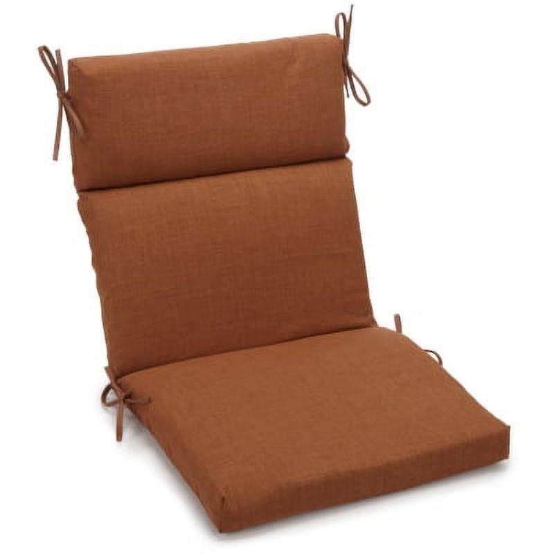 18 x 38 in. Spun Polyester Solid Outdoor Squared Chair Cushion, Mocha