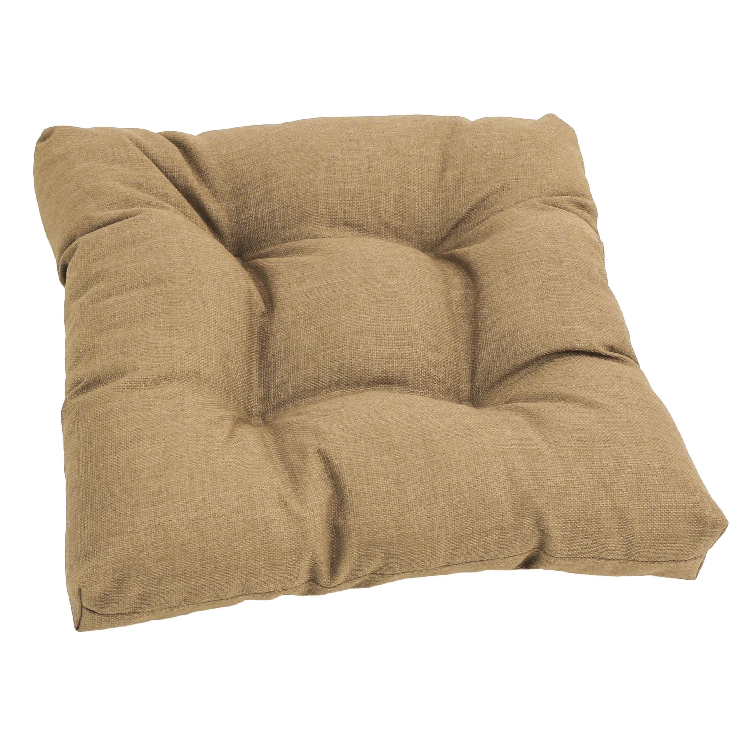 Blazing Needles 19-inch Squared Spun Polyester Tufted Dining Chair Cushion