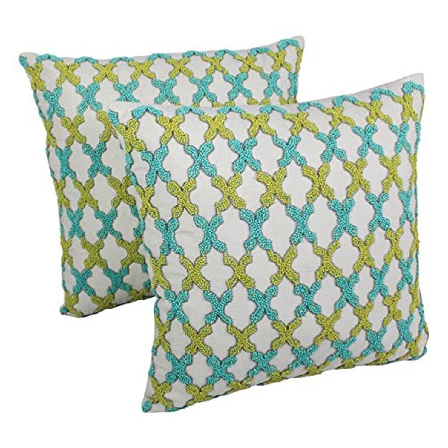 Cotton Reversible Throw Pillow (Set of 2)