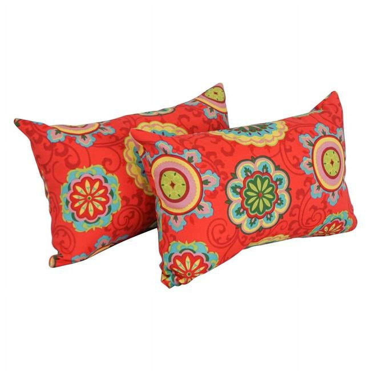 Blazing Needles Outdoor Throw Pillows Farrington Terrace Grenadine