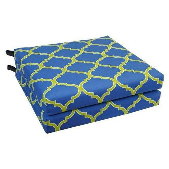 Blazing Needles, 20-inch by 19-inch Patterned Outdoor Chair Cushions (Set of 2)