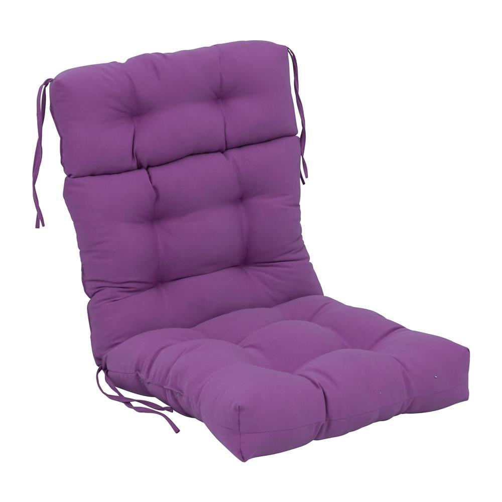 Grape Purple Twill Tufted Chair Cushion 22" x 45"