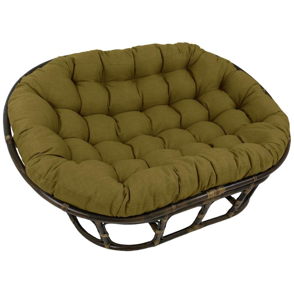 Blazing Needles 65-inch by 48-inch Solid Outdoor Spun Polyester Double Papasan Cushion