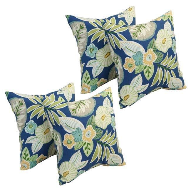 Blazing Needles 9910-S4-OD-167 17 in. Square Polyester Outdoor Throw Pillows, Marlow Pool - Set of 4