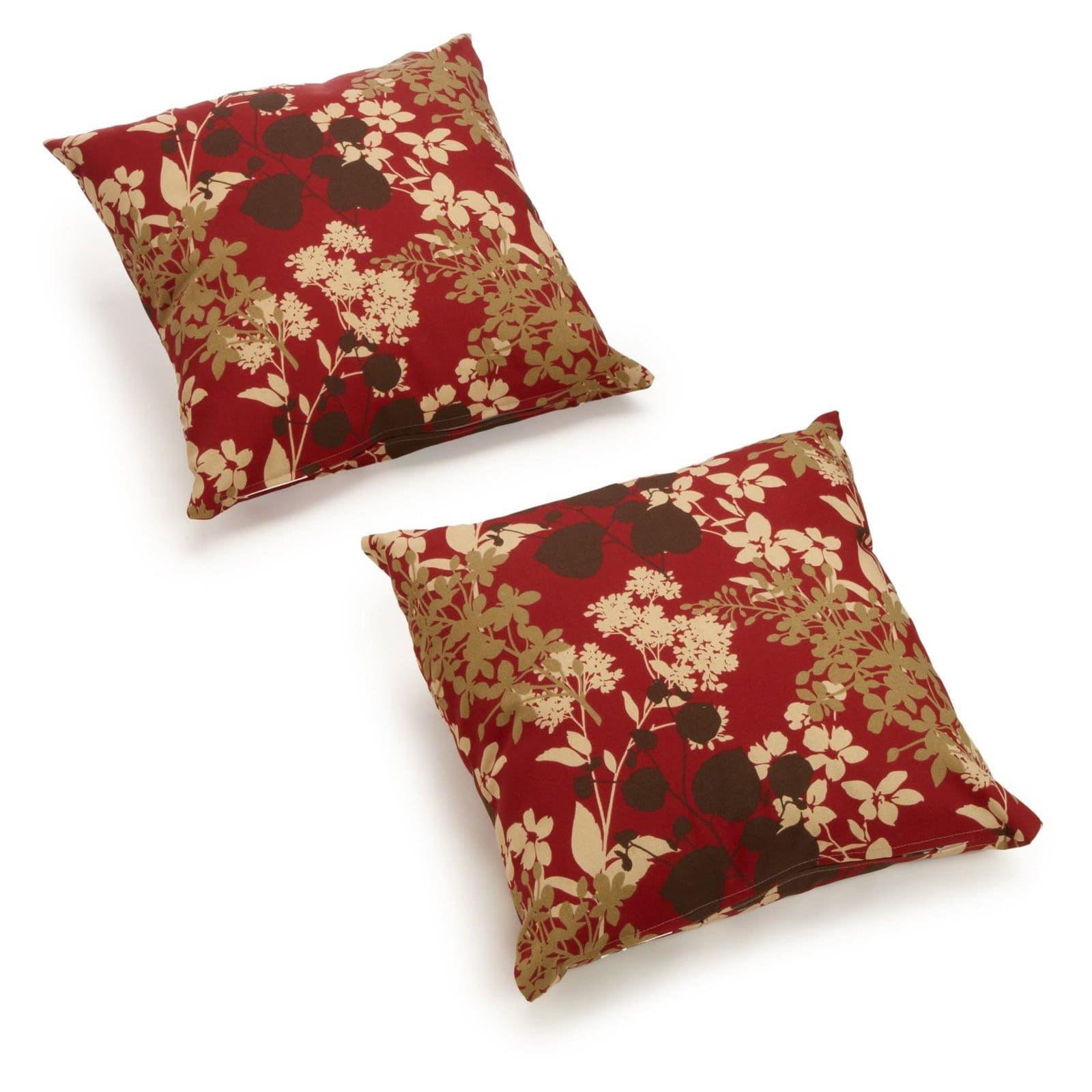 Montfleuri Sangria 17" Square Outdoor Throw Pillows Set