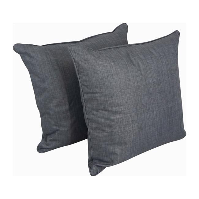 Blazing Needles Indoor/Outdoor Square Corded Throw Pillow, 25", Cool Gray 2 Count