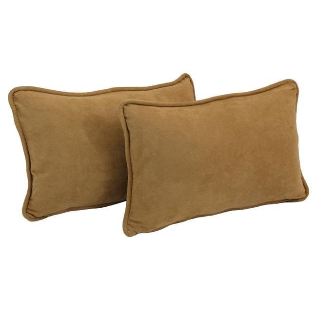 Camel Microsuede Rectangular Back Support Pillows Set