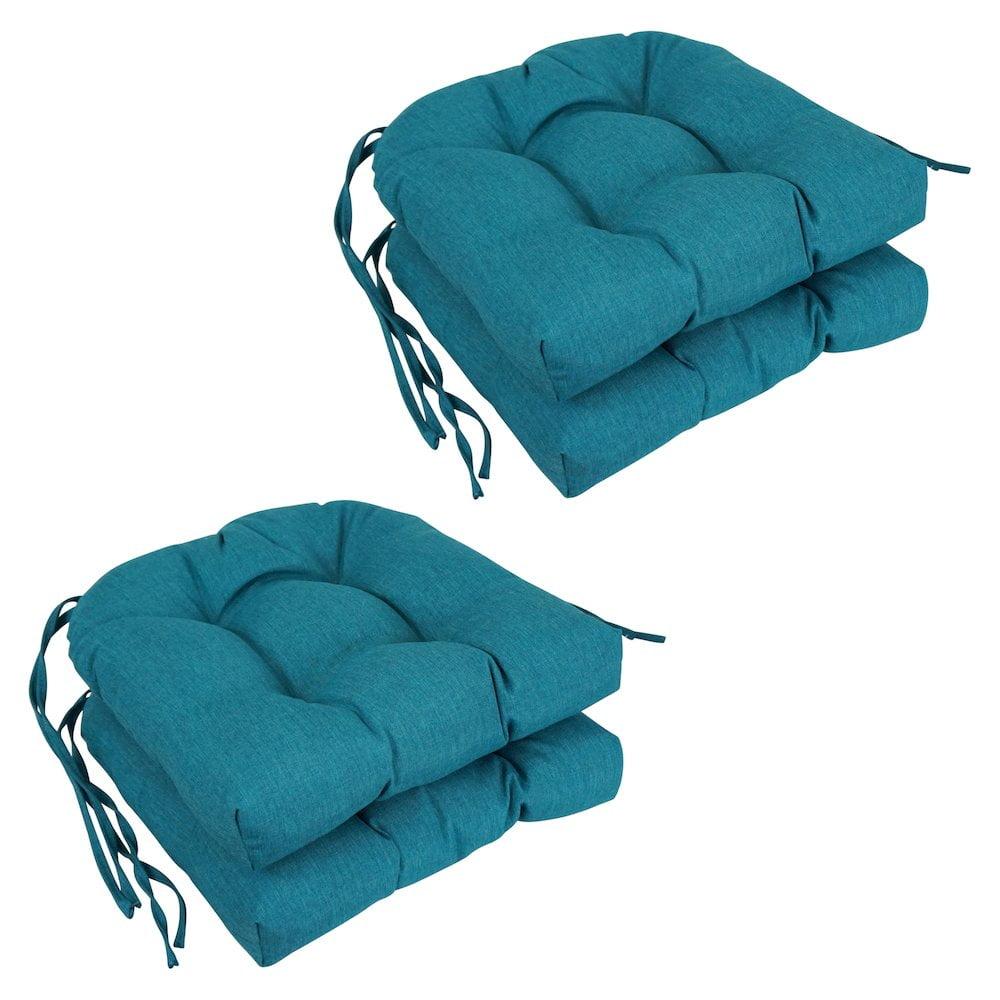 Blazing Needles 16-inch Premium Olefin Tufted Outdoor Chair Cushions (Set of 4)