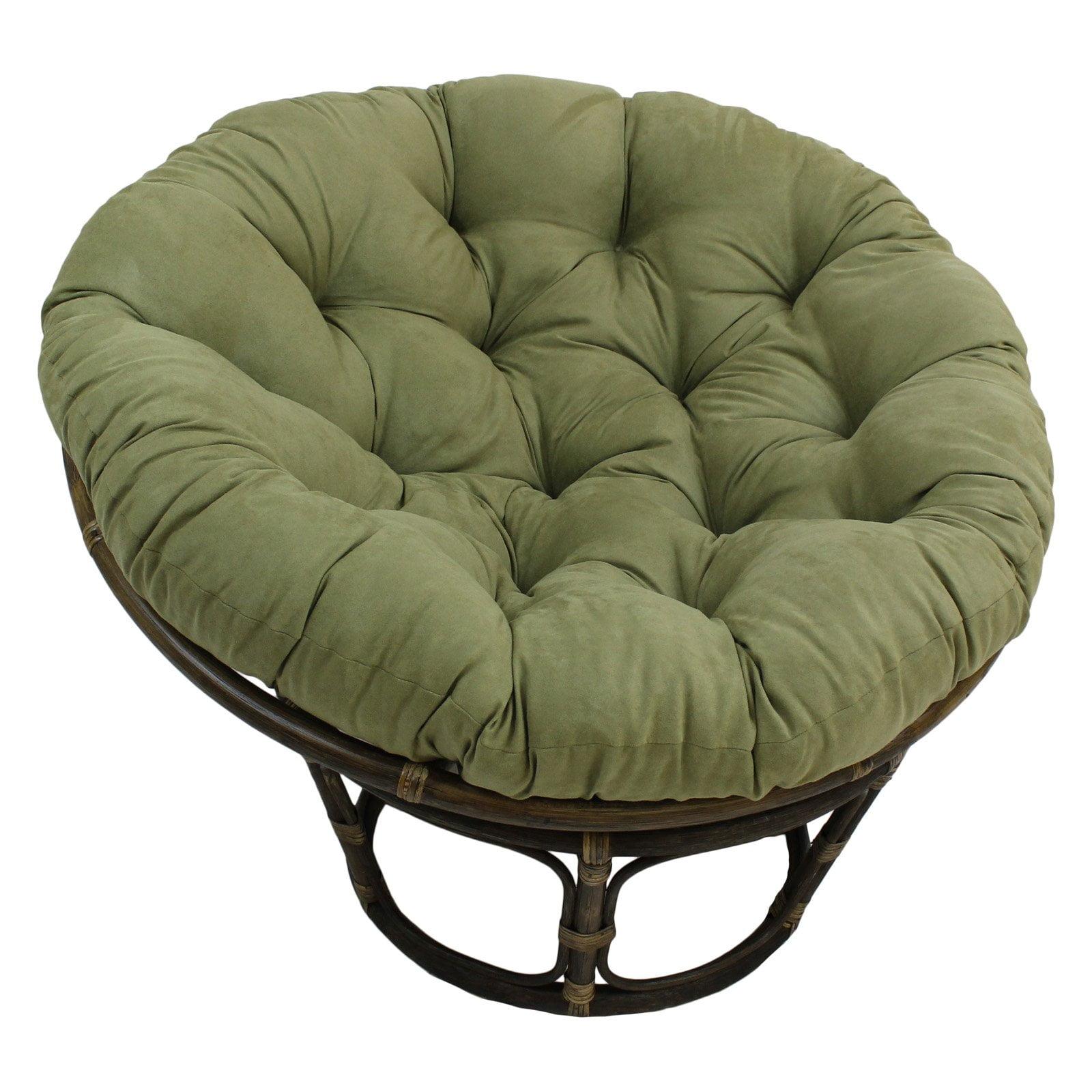 Sage Green Tufted Twill Papasan Cushion 44" Indoor Comfort