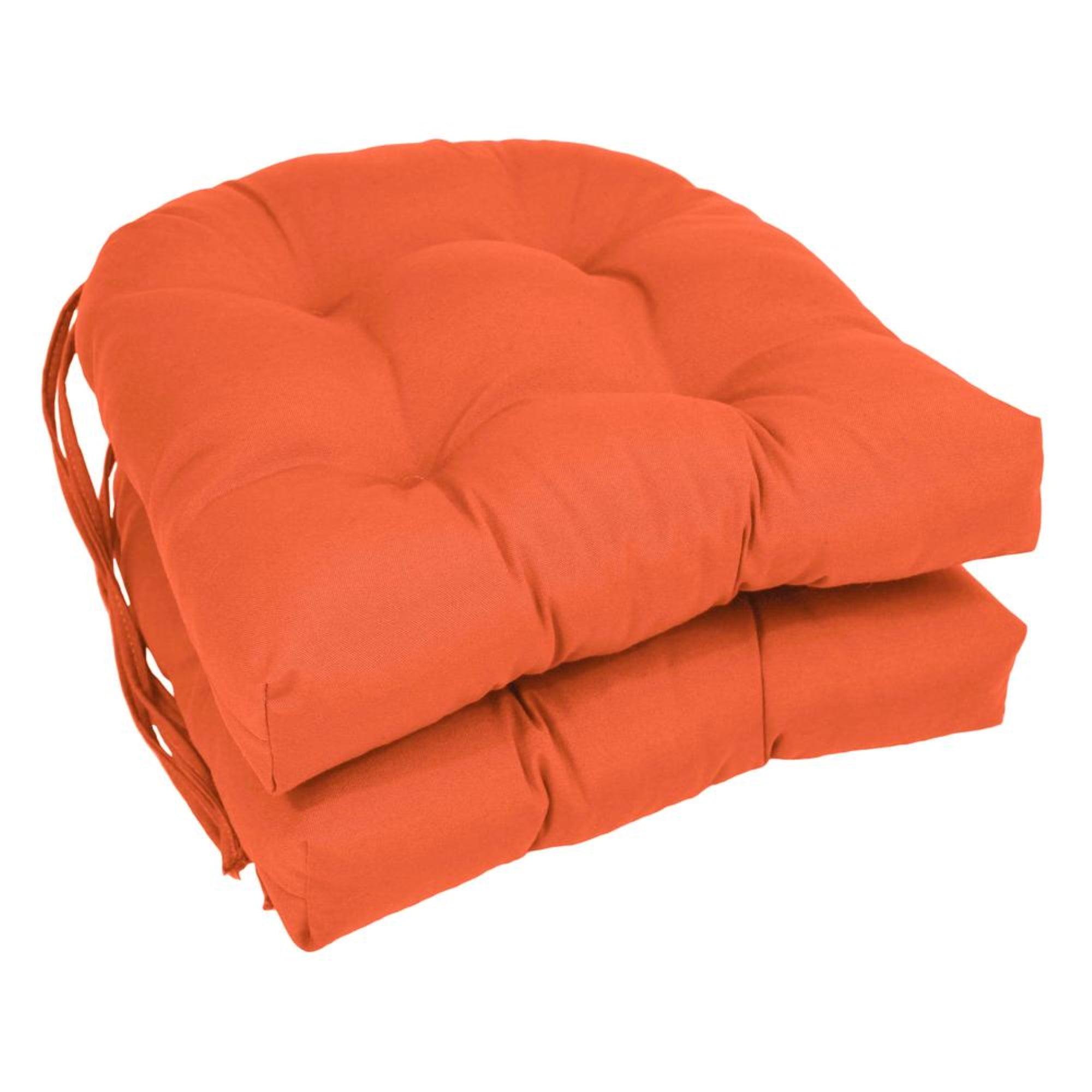 16-inch Solid Twill U-shaped Tufted Chair Cushions (Set of 2)