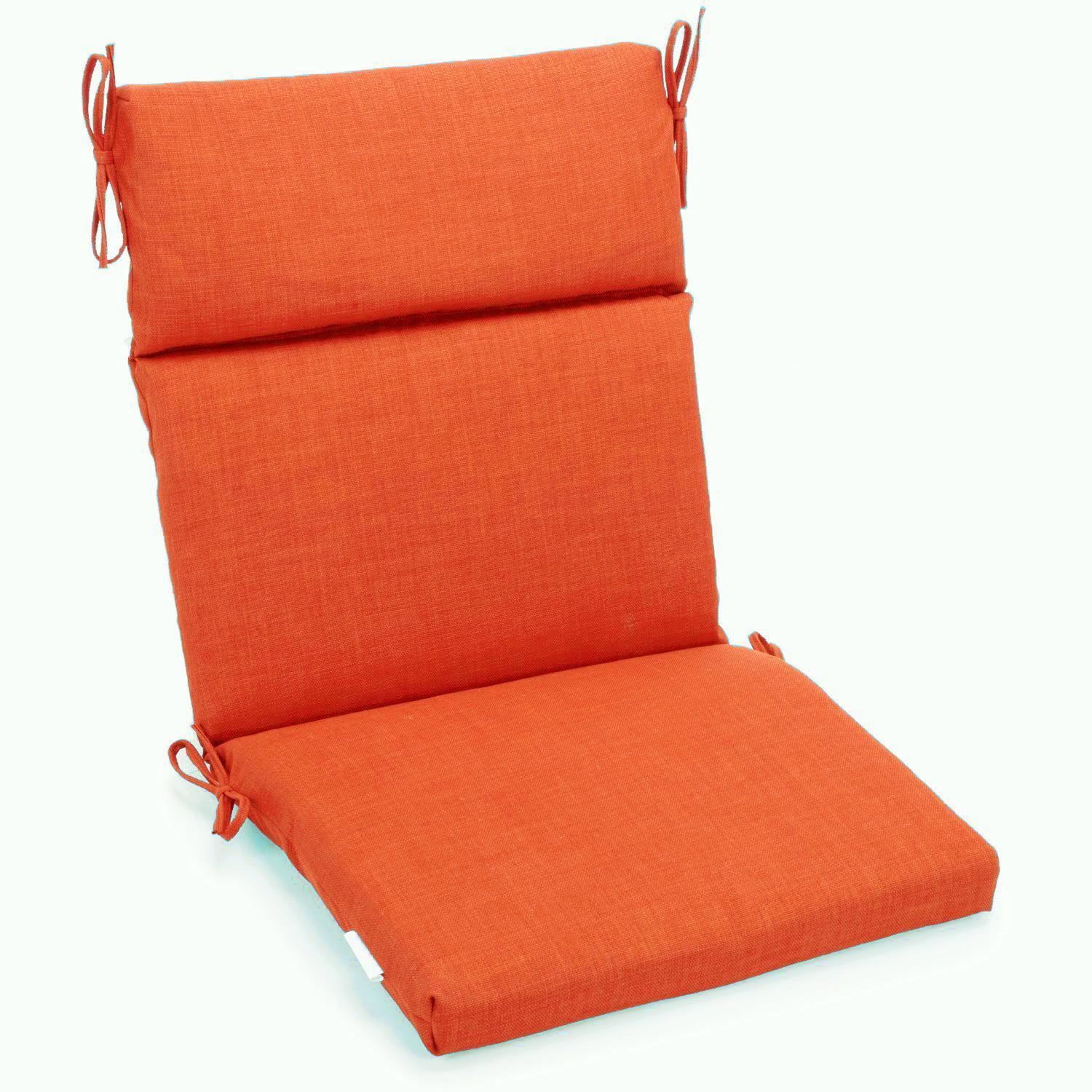 Blazing Needles Spun Polyester Outdoor Seat/Back Chair Cushion-Size:22"x45",Style:Tangerine Dream