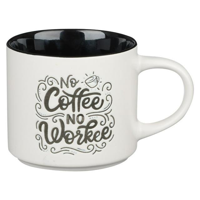 Bless Your Soul XL White Coffee Mug No Coffee No Workee, Funny Birthday Gifts for Women/Men, Office Co-worker Boss Lady Mug, Retro-Inspired Designs - 15oz Cup
