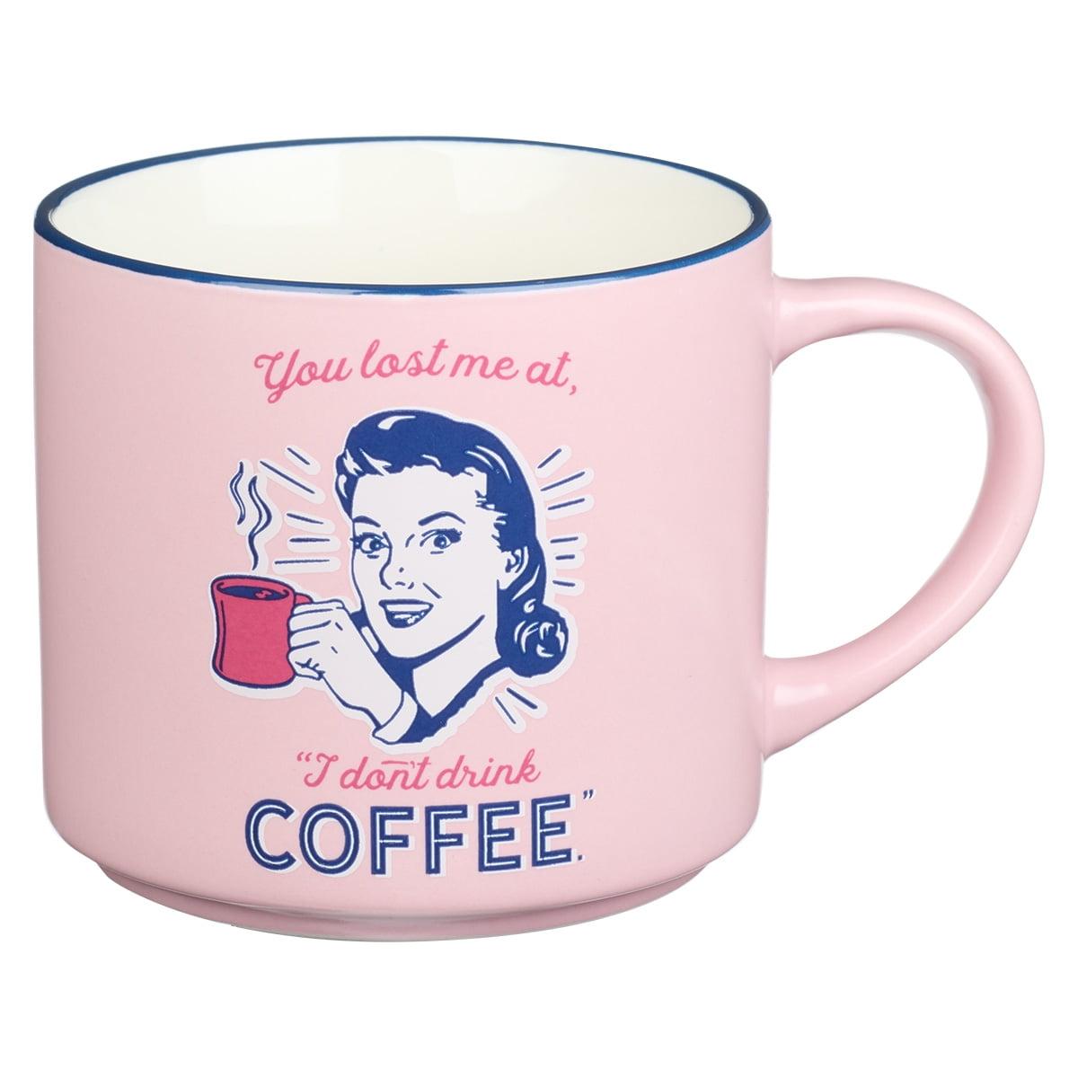 Bless Your Soul XL Pink Coffee Mug You Lost Me At No Coffee, Funny Birthday Gifts for Women, Mom, Co-worker Boss, Retro-Inspired Designs - 15oz Cup