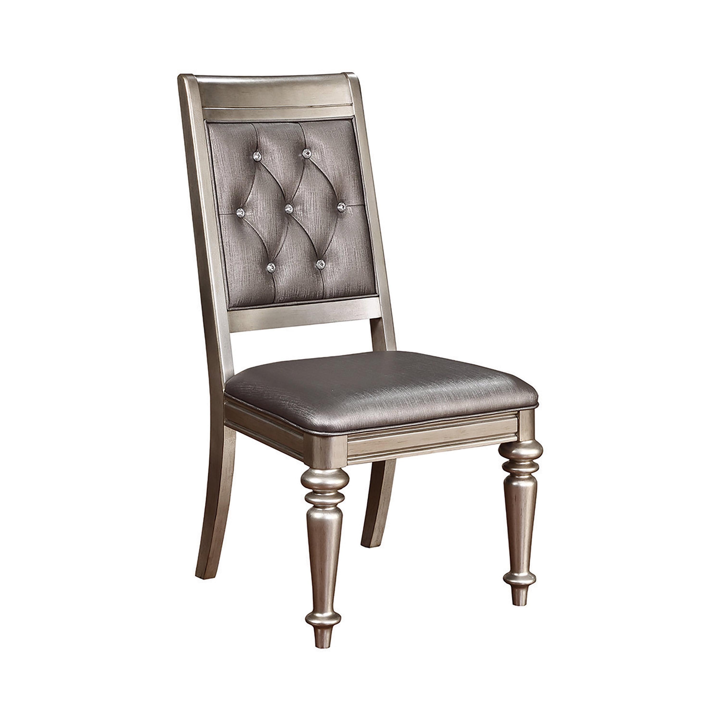 Contemporary Gray Faux Leather Upholstered Side Chair