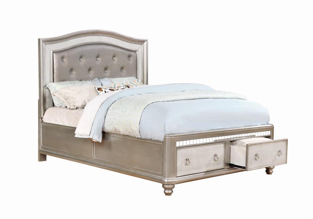 Pearl Silver King 4-Piece Bedroom Set with Storage