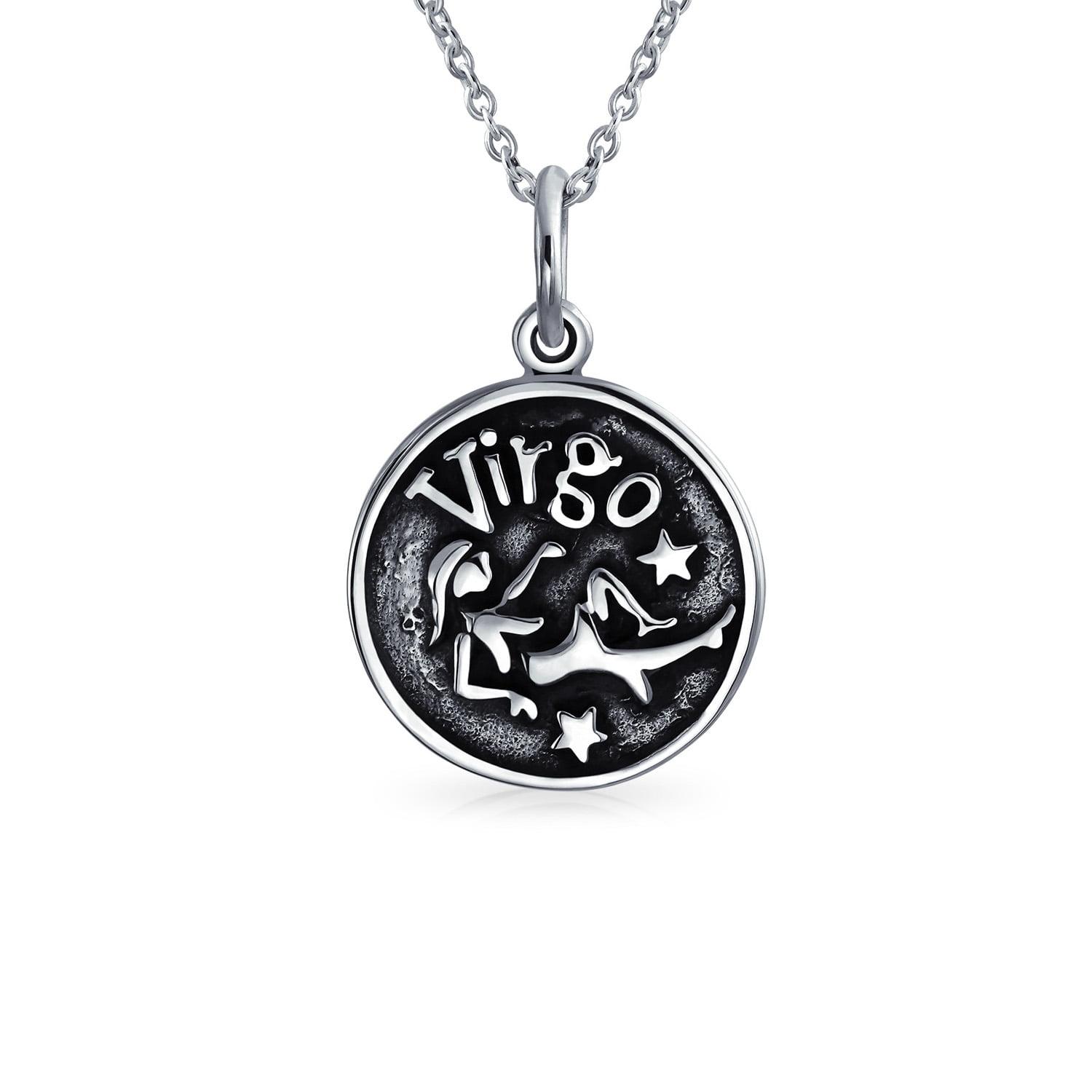 Bling Jewelry Unisex Astrology Constellation Pendant Necklace in Oxidized Sterling Silver Zodiac Medallion