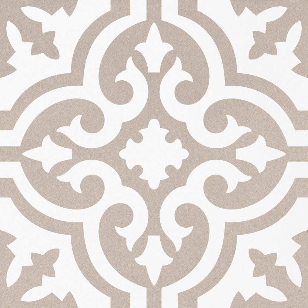 Bliss 8" Brown and White Porcelain Patterned Tile