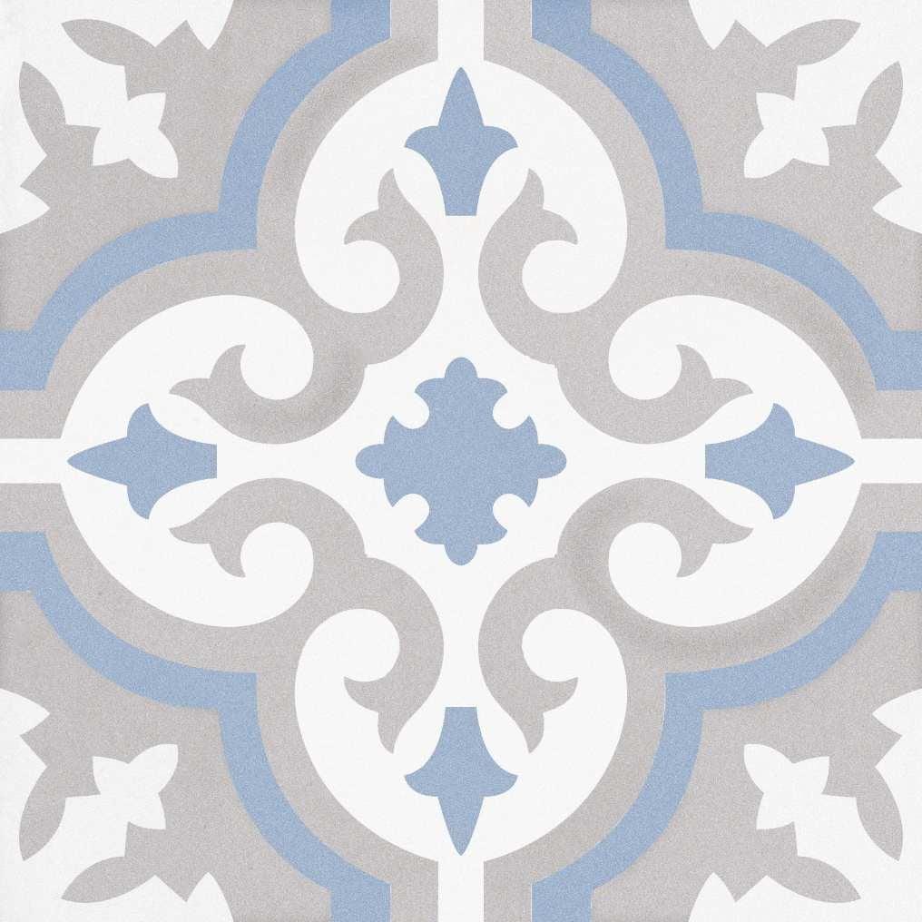 Bliss 8" Porcelain Encaustic Spanish/Morroccan Patterned Kitchen Backsplash, Bathroom, Shower, Wall and Floor Tile