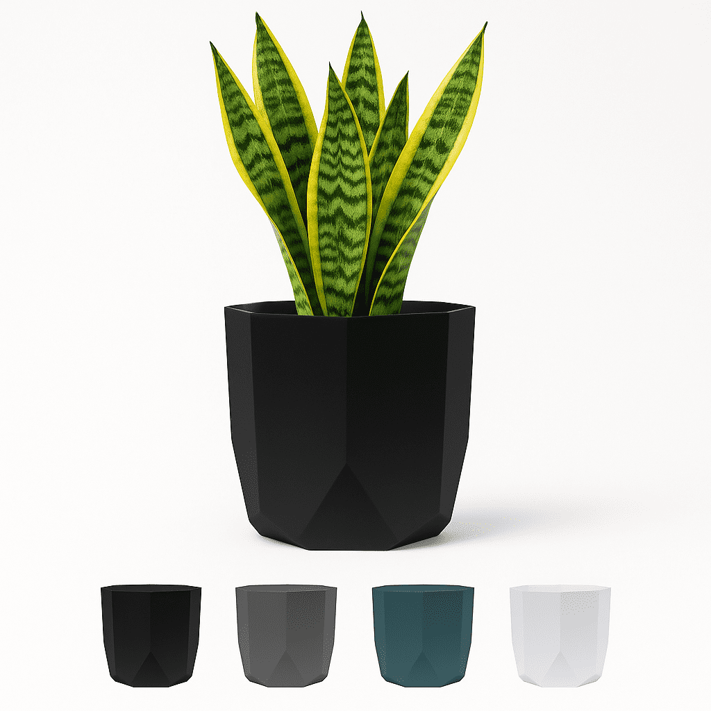 Bloem Tuxton 8.125 in. H X 8 in. D Resin Planter Charcoal