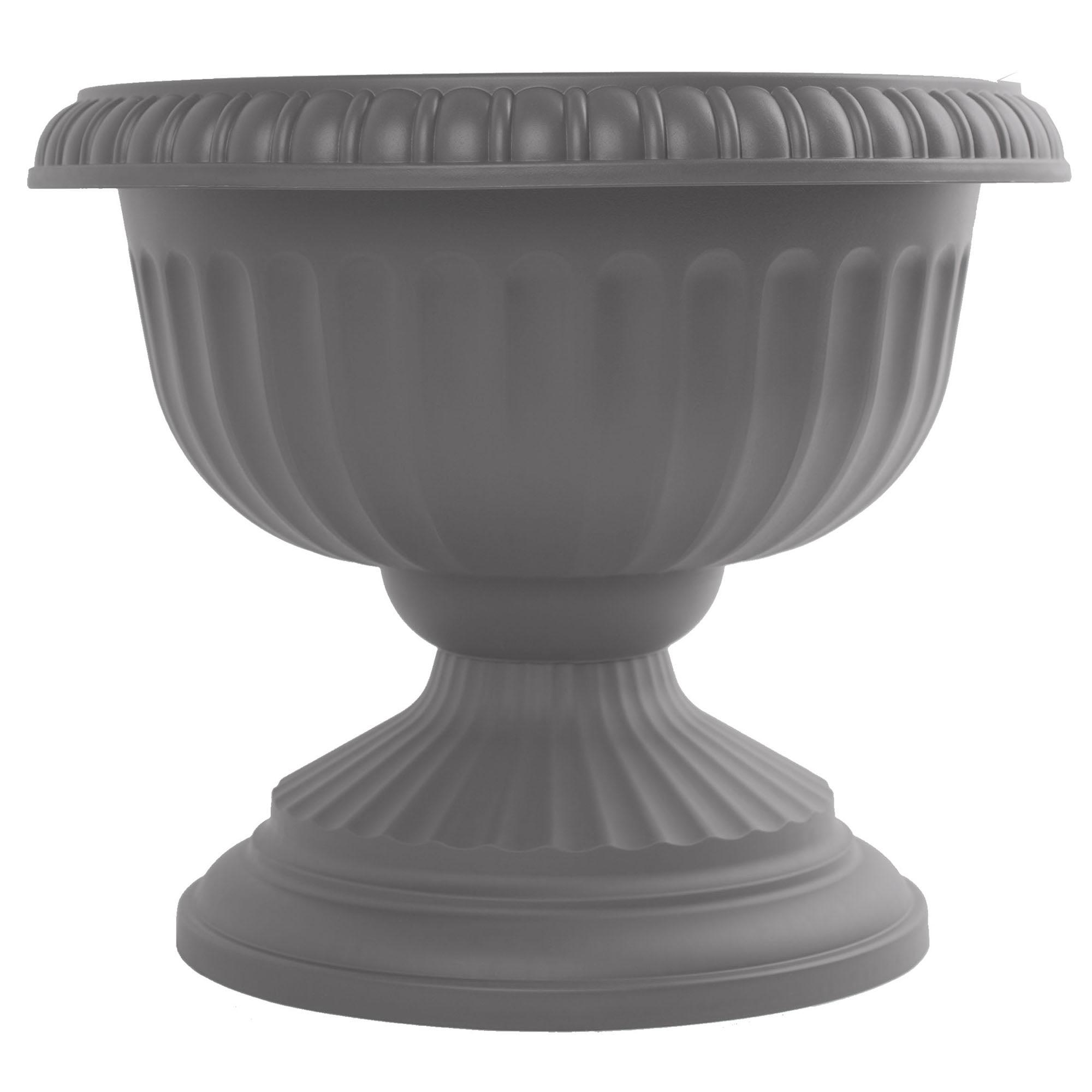 Charcoal 12" Resin Grecian Urn Flower Pot