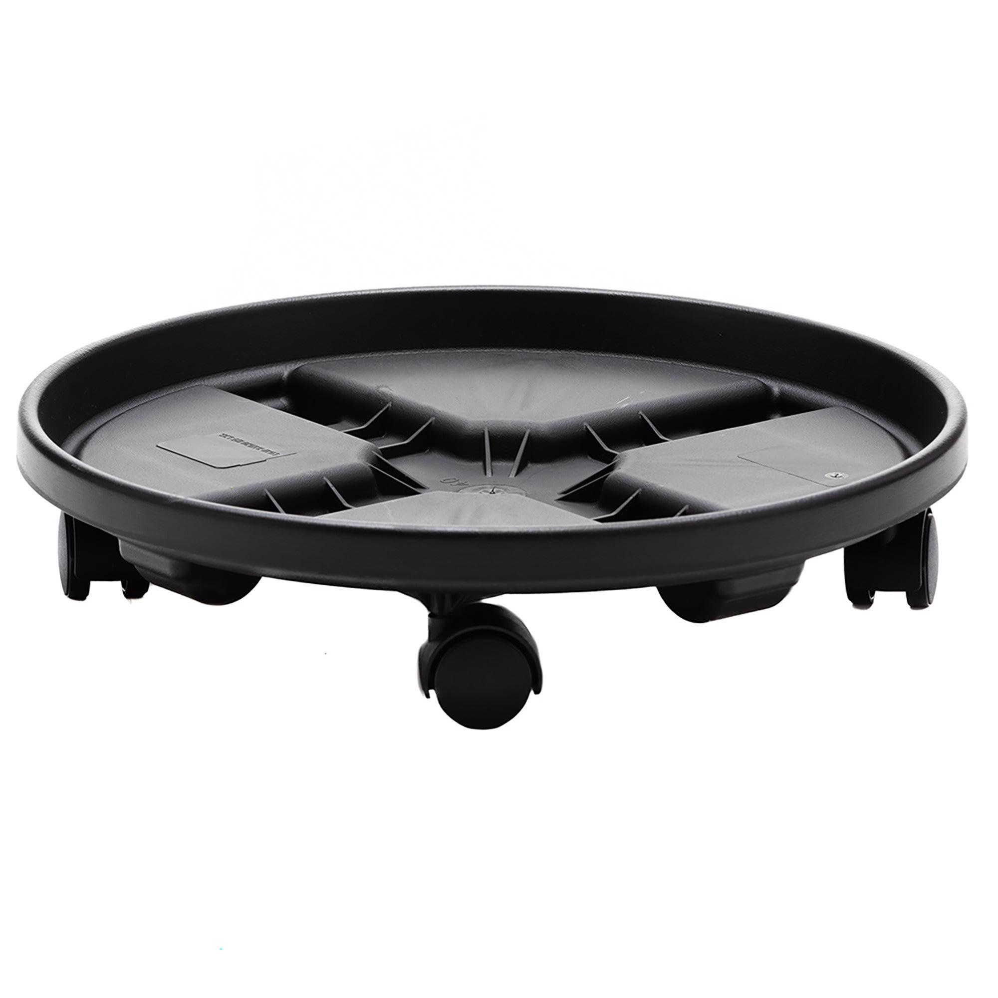Bloem 16-in Round Planter Caddy With Wheels - Black - 125 lb Capacity