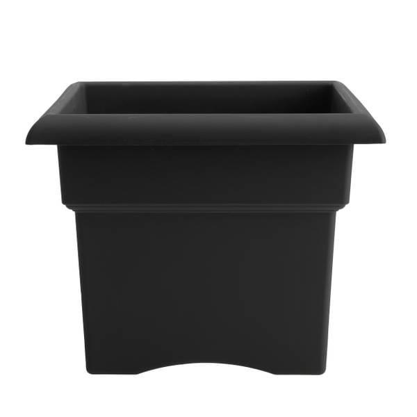 Bloem Veranda Square 18" Black Resin Planter Box for Indoor & Outdoor