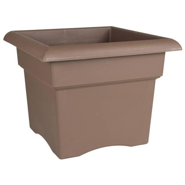 Chocolate Brown 18" Square Deck Box Planter