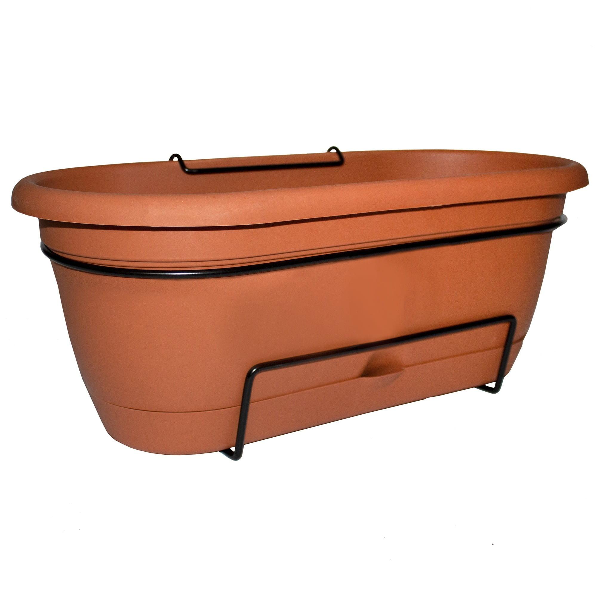 Bloem 7.5 in. H X 9.13 in. W X 18 in. D Resin Lucca Window Box Terracotta