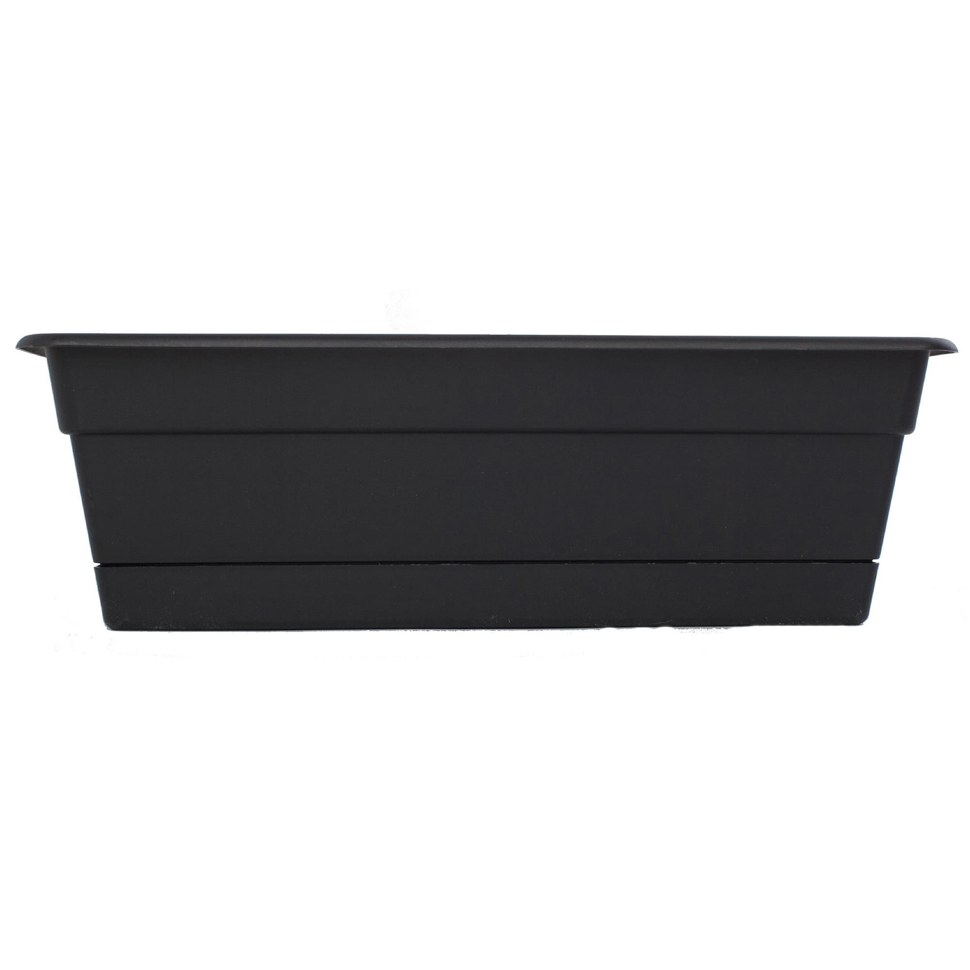 Modern Matte Black Resin Dura Cotta Window Box Planter - 19"x8"