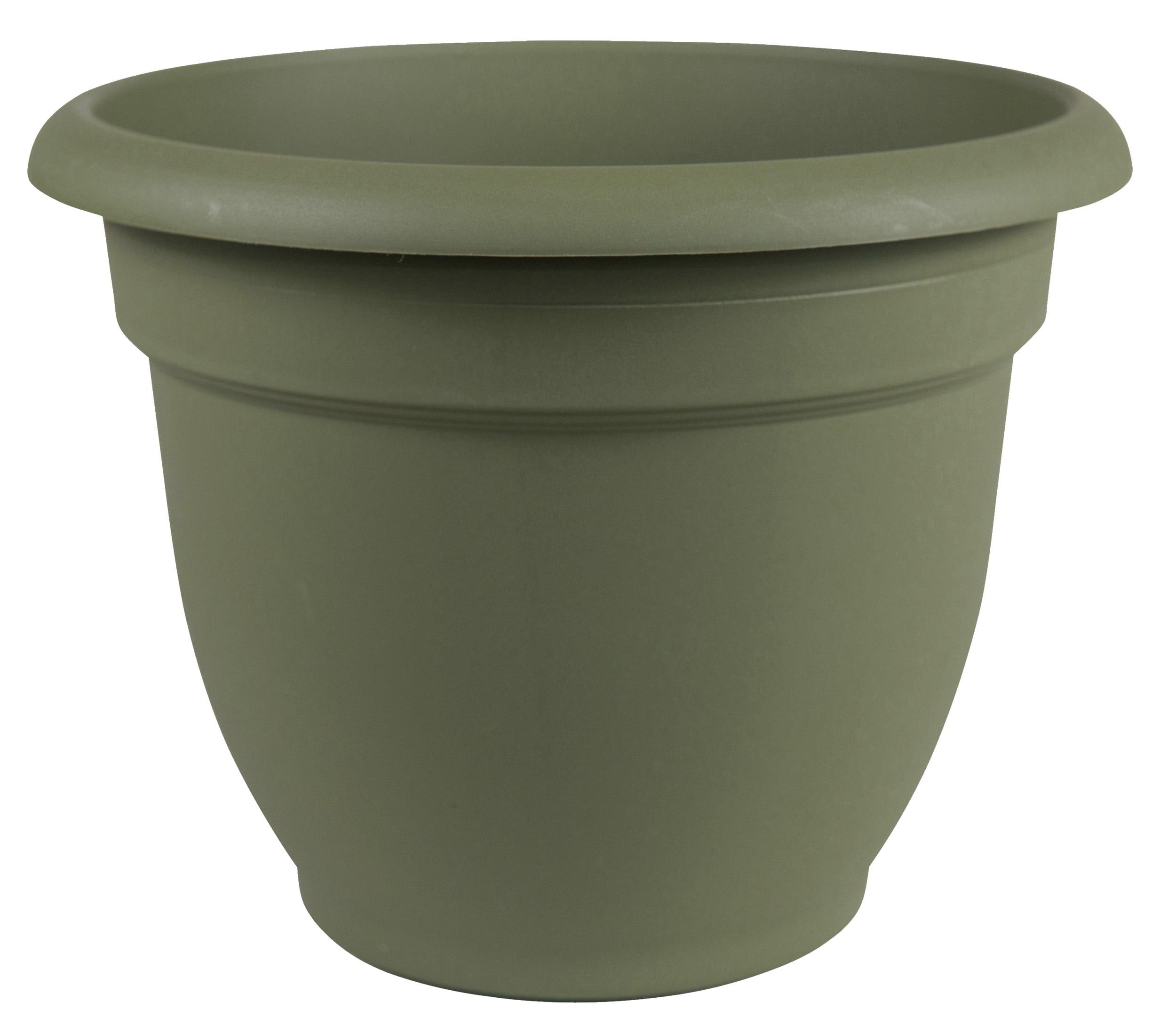 Ariana Thyme Green Resin Bell Planter for Indoor & Outdoor, 10.2" H x 12" D