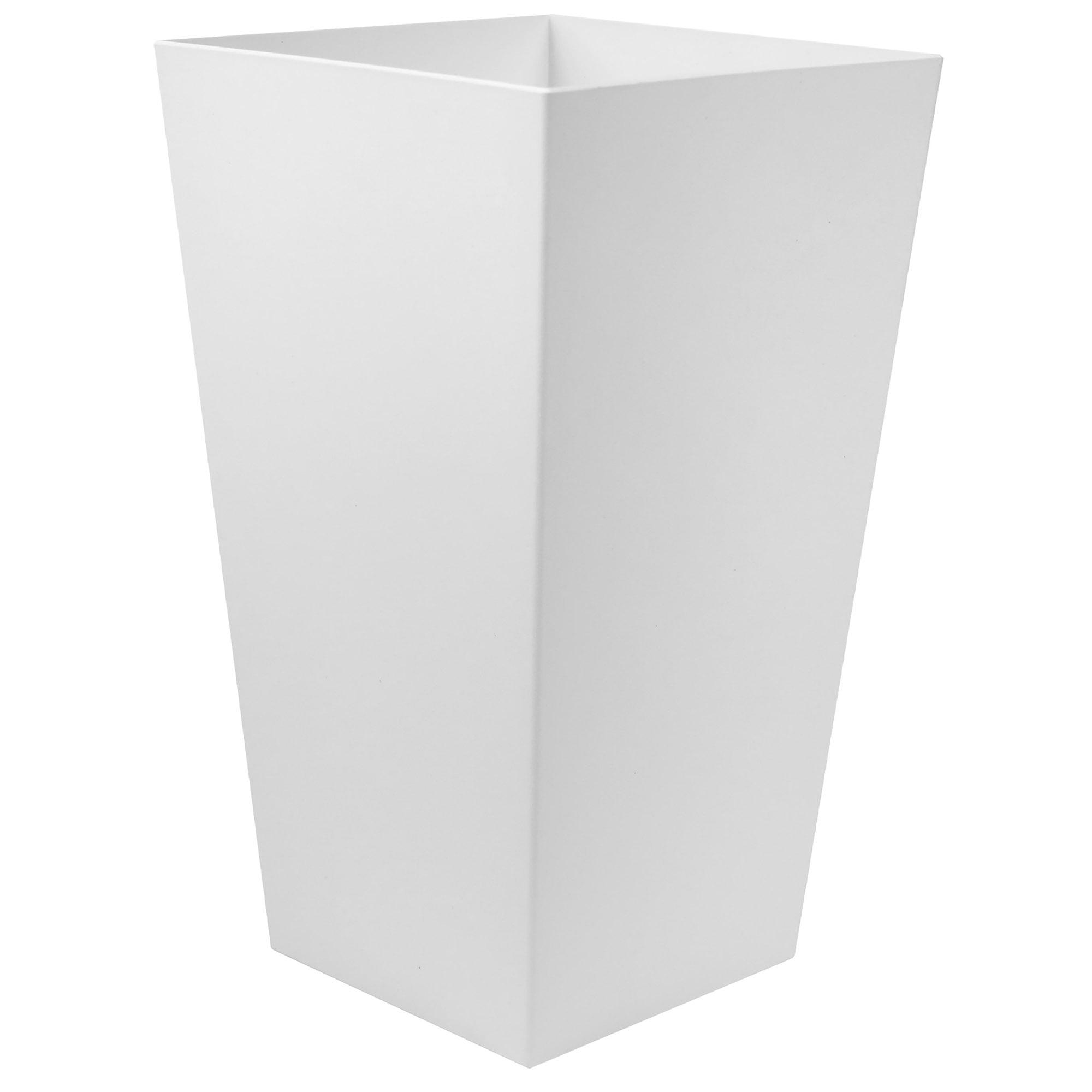 Casper White 20" Contemporary Square Recycled Planter