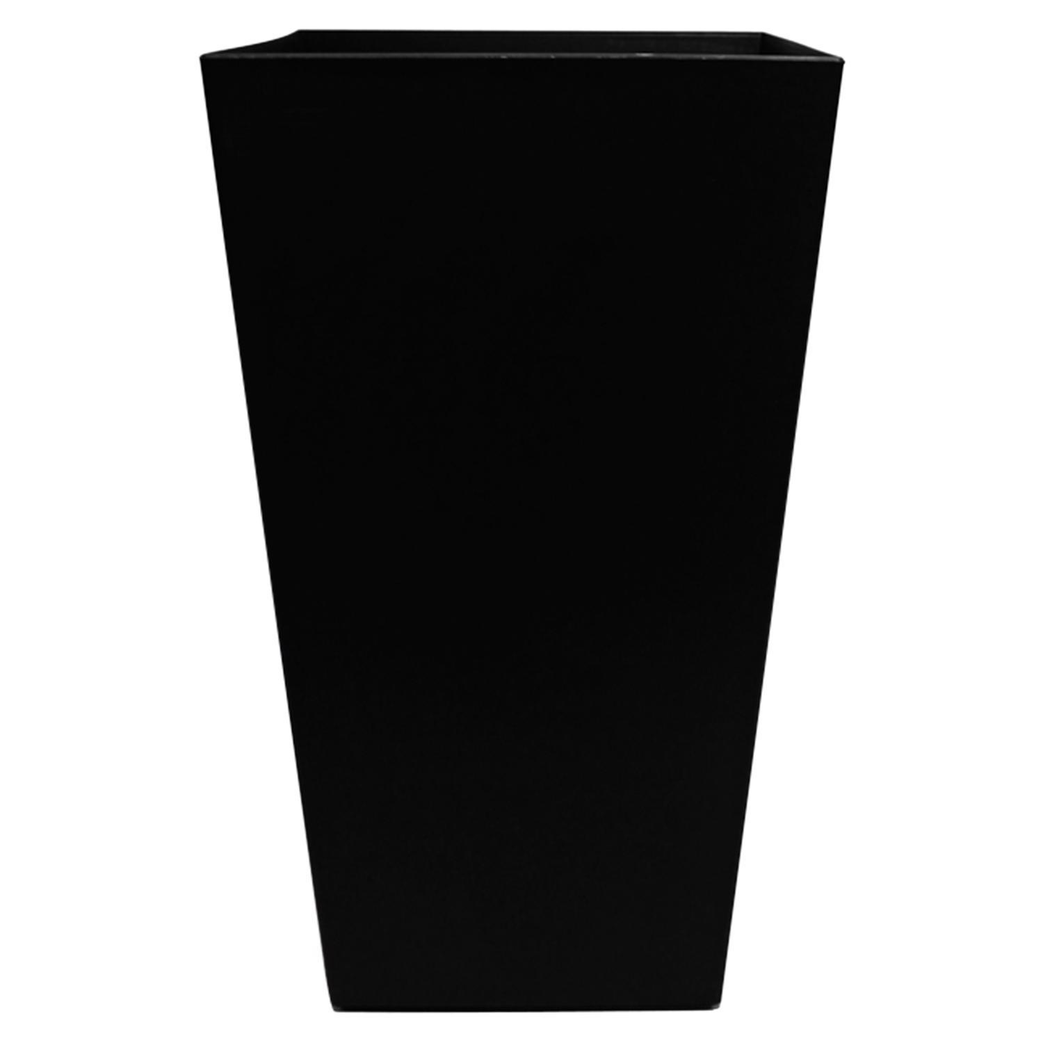 Finley Tall Black Recycled Plastic Self-Watering Planter 20"