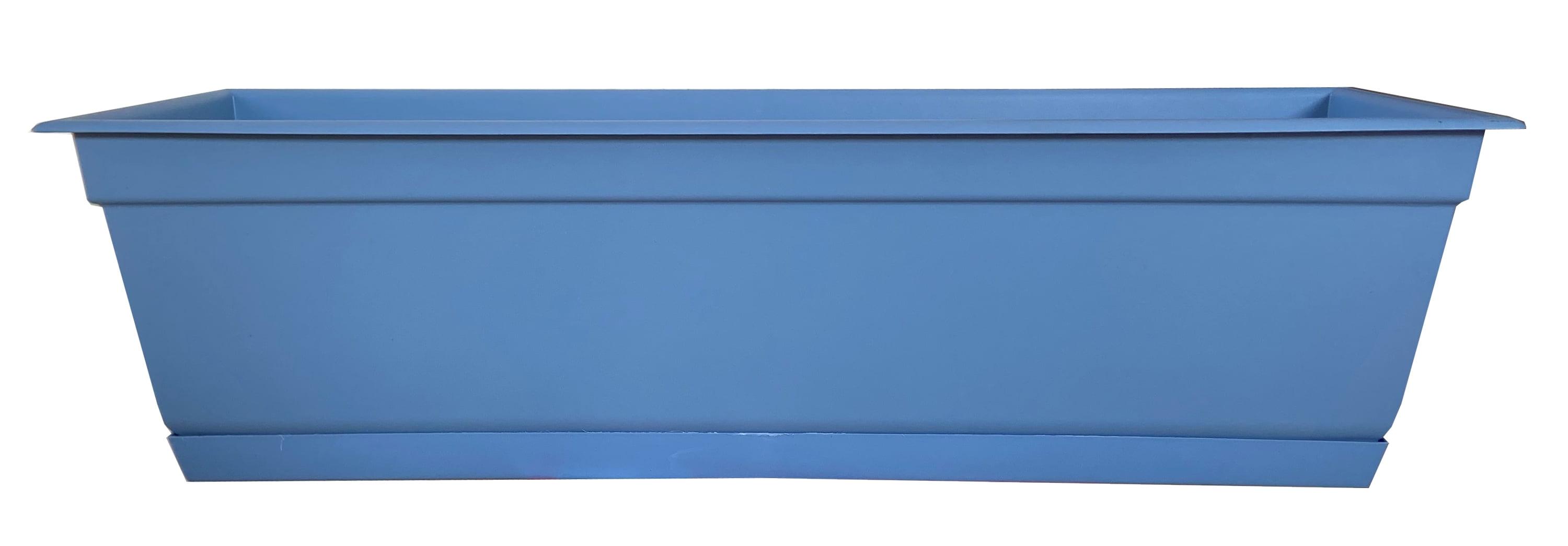 Bloem Dayton 6.87 in. H X 24 in. W Plastic Window Box Ocean Blue