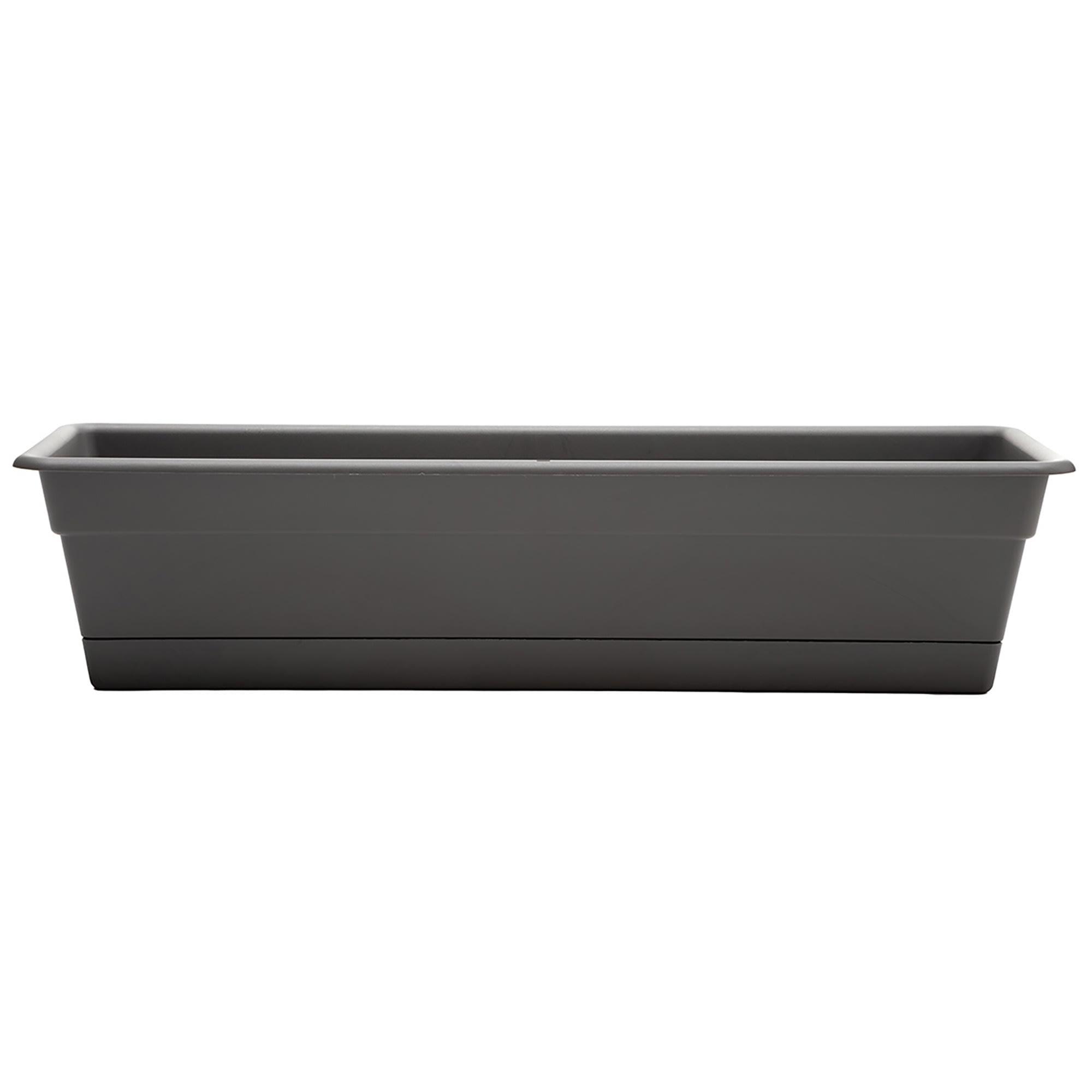Bloem 24-in Wide Dura Cotta Resin Window Box Planter - Charcoal Gray