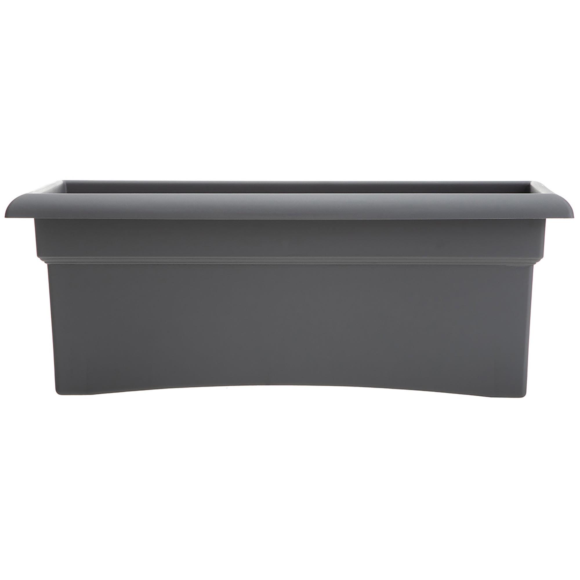 Charcoal Gray 26-inch Wide Resin Veranda Deck Box Planter
