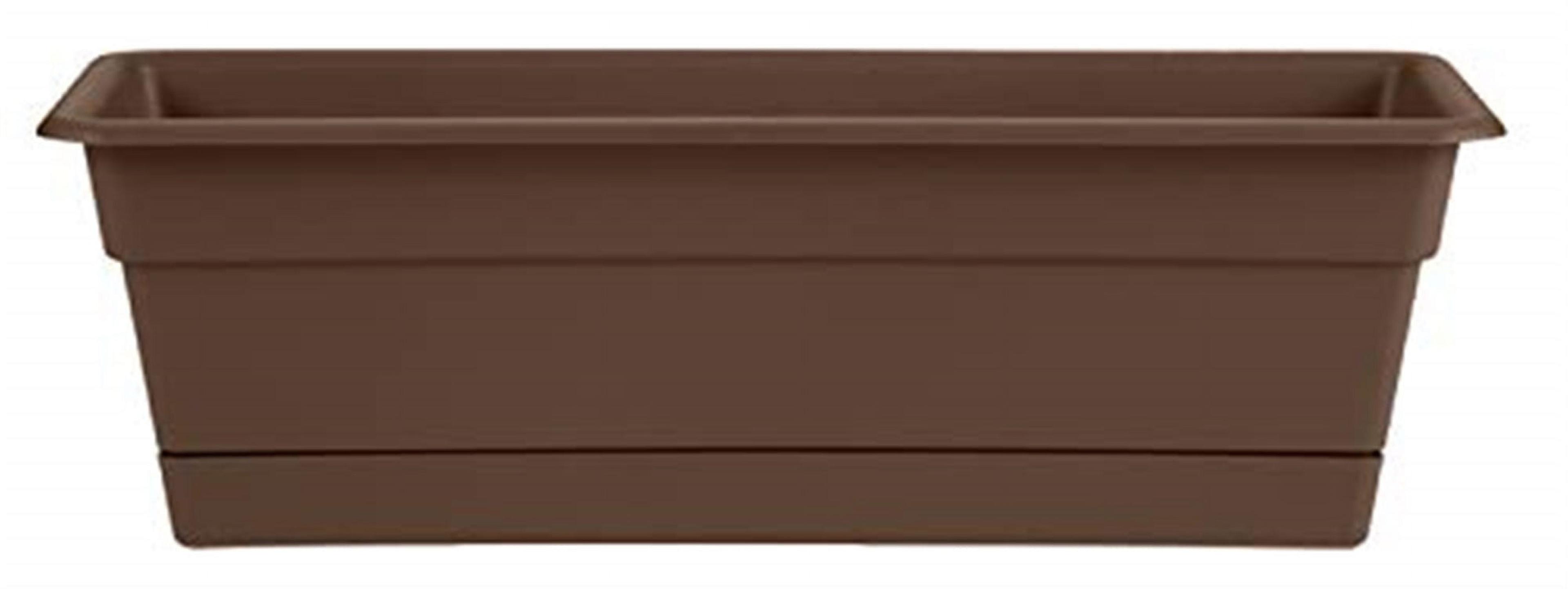 Bloem Dura Cotta 5.75 in. H X 30 in. W X 7.5 in. D Resin Window Box Chocolate