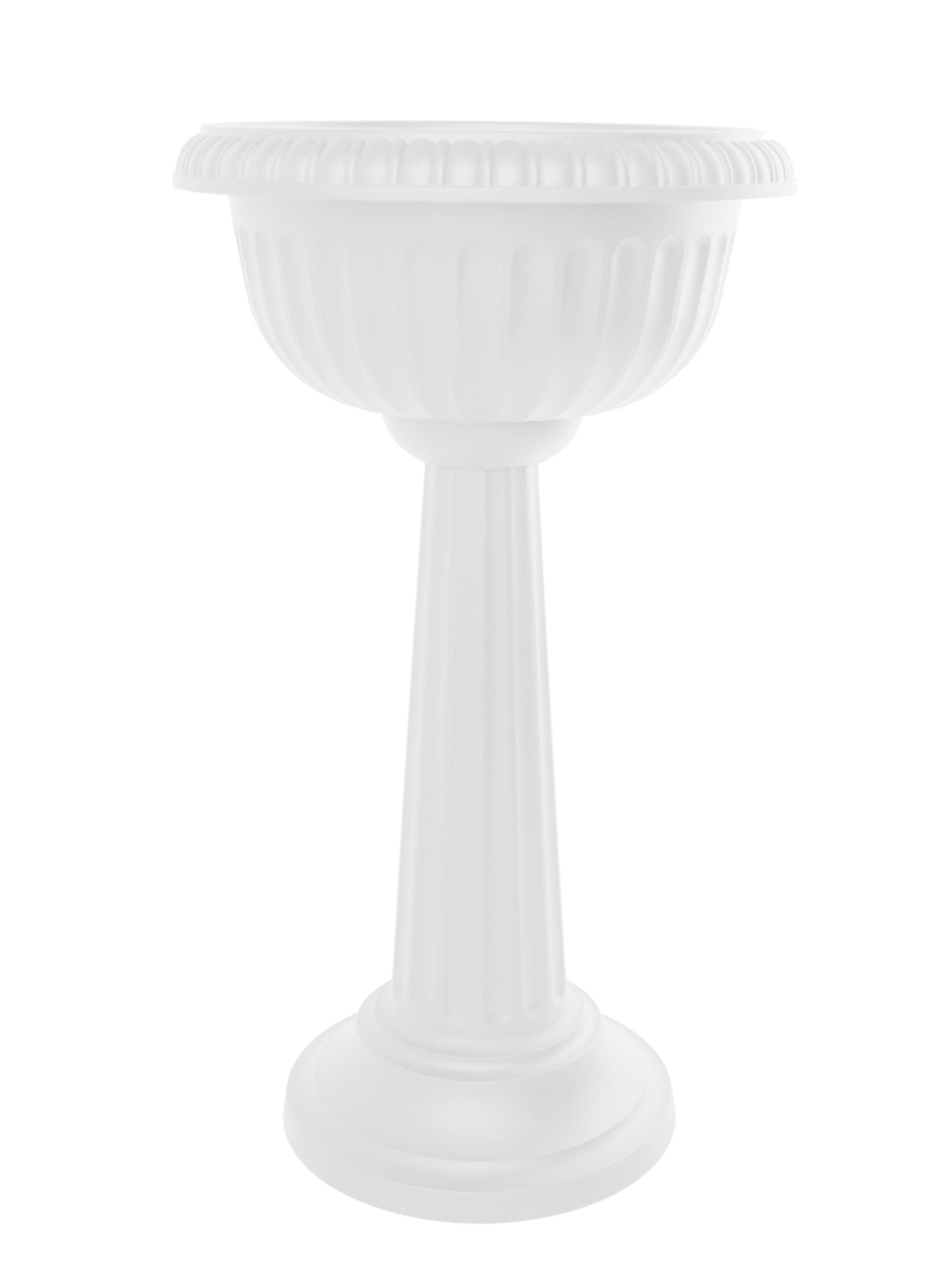 Casper White Grecian Urn Pedestal Planter, 32" Tall